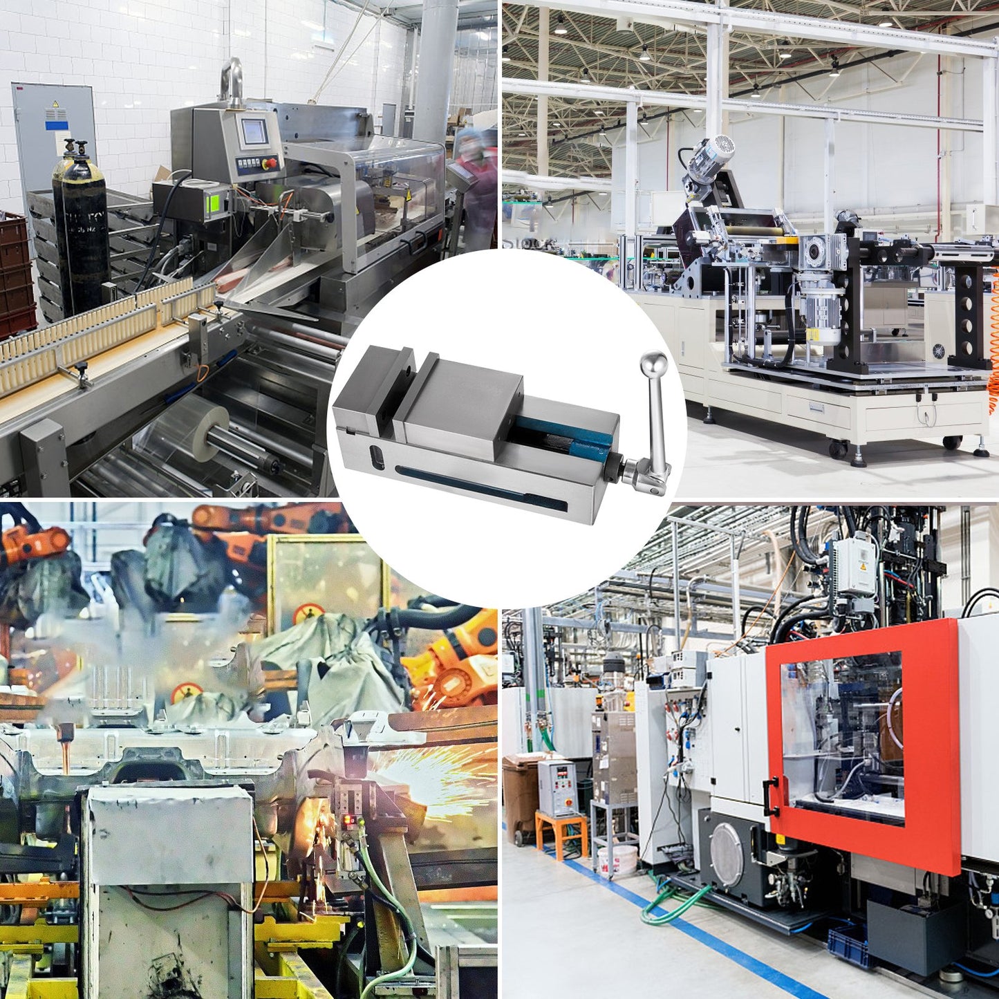 Milling Vice 4"/100mm,Bench Clamp Vice Nodular Cast Iron Material,Clamping Vice Clamping Force 19KN Max, V952-TQ4YCJMJYHQ000001V0