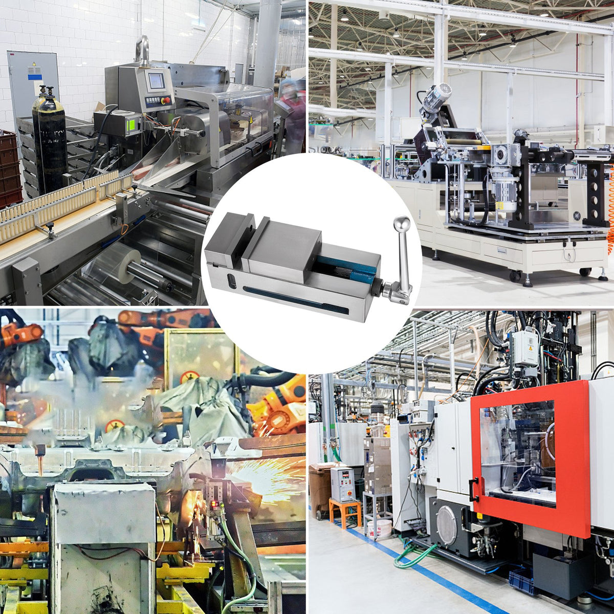 Milling Vice 4"/100mm,Bench Clamp Vice Nodular Cast Iron Material,Clamping Vice Clamping Force 19KN Max, V952-TQ4YCJMJYHQ000001V0