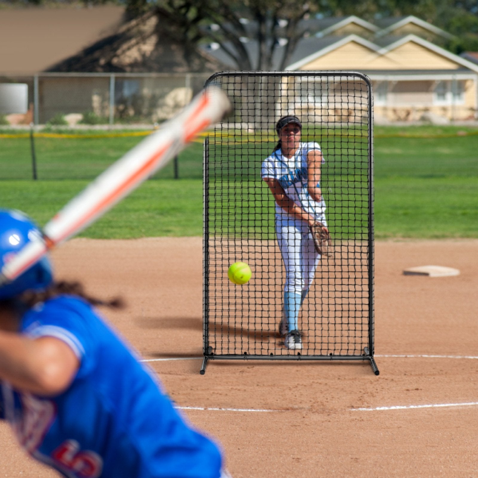 I Screen Baseball for Batting Cage, 7x4 ft Baseball Softball Safety Screen, Body Protector Portable Batting V952-TSBHWIXZX74YWVVBYV0