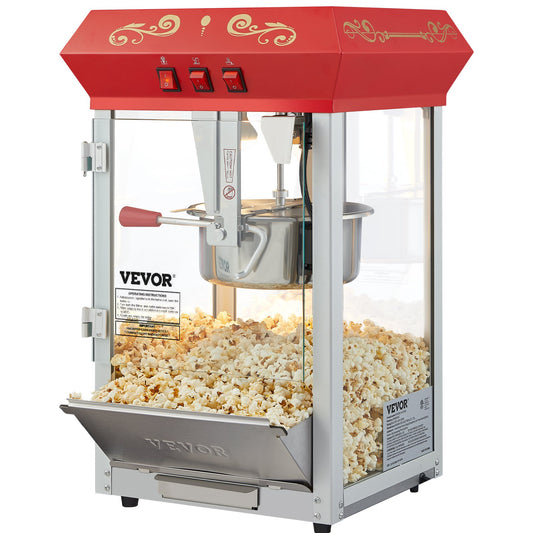 Popcorn Popper Machine Countertop Popcorn Maker 850W 8 Oz 48 Cups Red V952-TSBMHJ8OZ850WJWNRV3