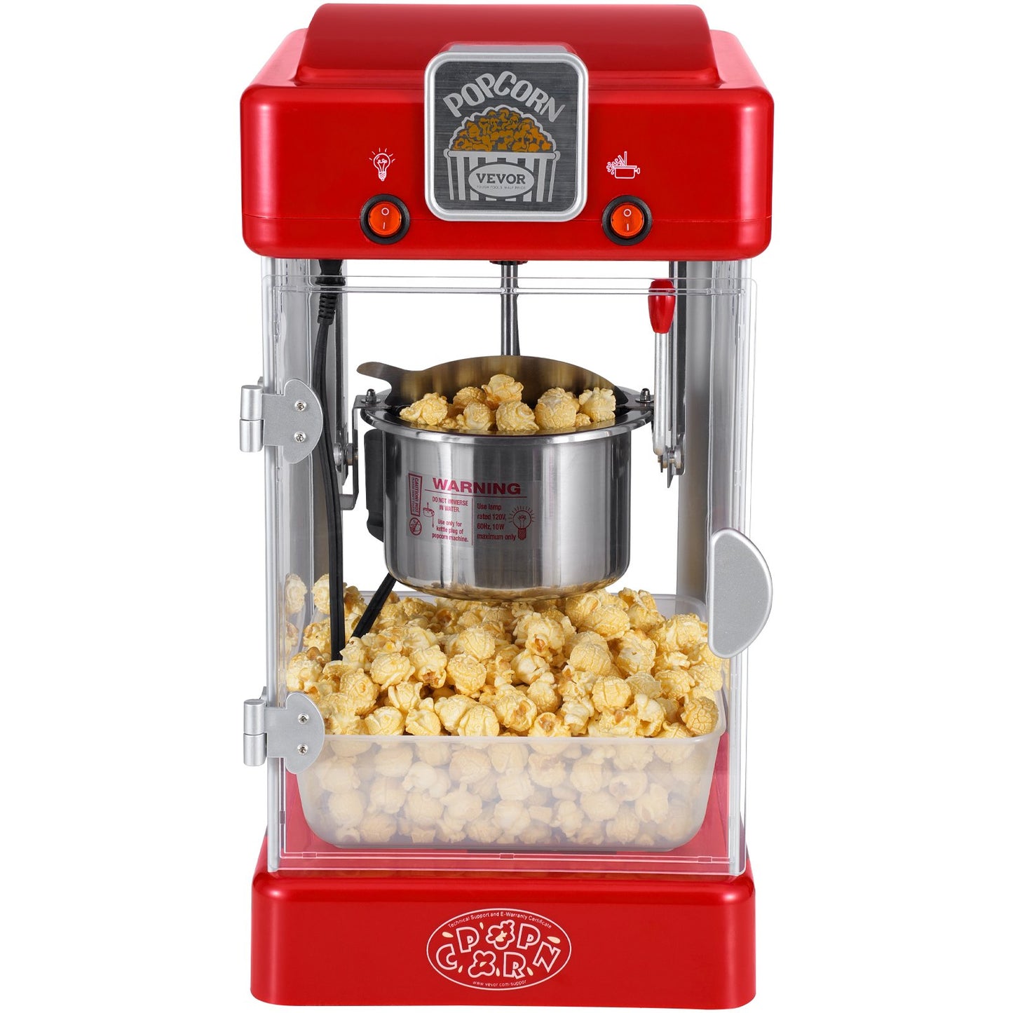 Popcorn Popper Machine Tabletop Popcorn Maker 300W 2.5 Oz Red V952-TSBMHJHS25OZ32RWAV3