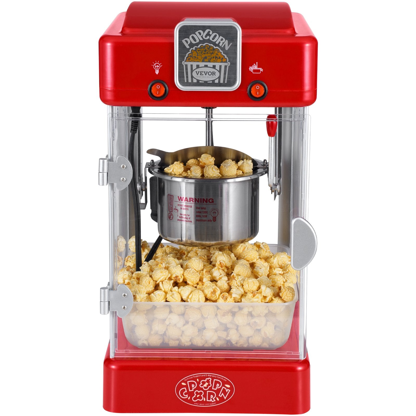 Popcorn Popper Machine Tabletop Popcorn Maker 300W 2.5 Oz Red V952-TSBMHJHS25OZ32RWAV3