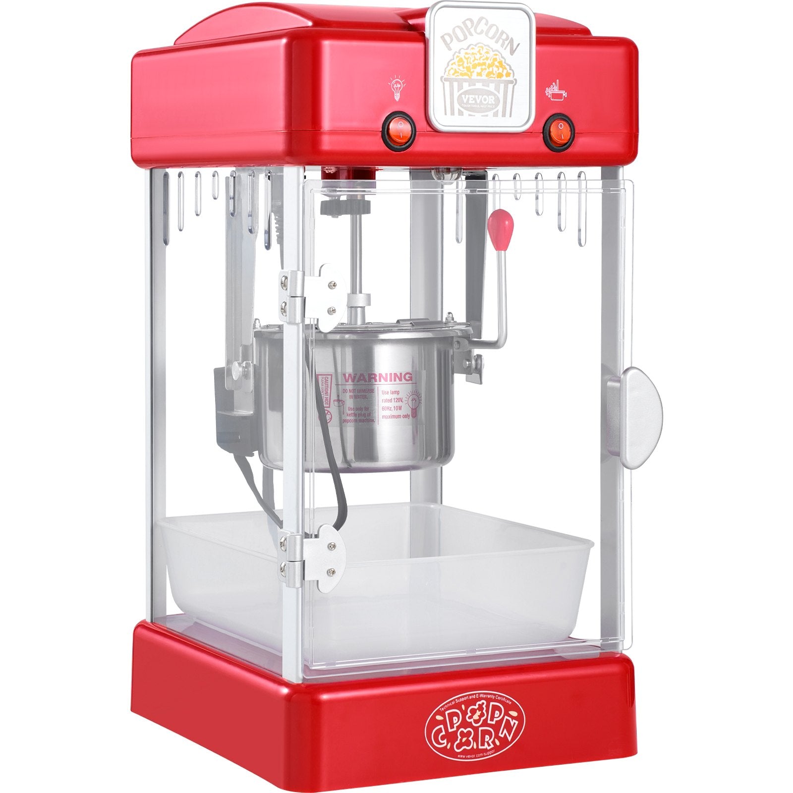 Popcorn Popper Machine Tabletop Popcorn Maker 300W 2.5 Oz Red V952-TSBMHJHS25OZ32RWAV3