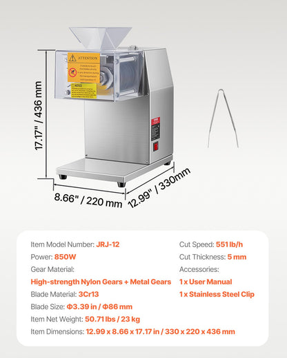 Electric Meat Cutter Machine 850W Commercial Meat Slicer Cutting Machine V952-TSBXGQPJYSBXVZ50UV3