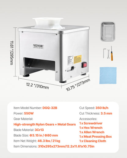 Electric Meat Cutter Machine 550W Commercial Meat Slicer Cutting Machine V952-TSBXGQPJYSBXZDJ9FV3