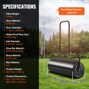 Lawn Roller, 17 Gallon 36 Inch Sand/Water Filled Yard Roller, Steel Sod Roller with Easy-turn Plug and V952-TSCPGL17JL36QEQZ0V0
