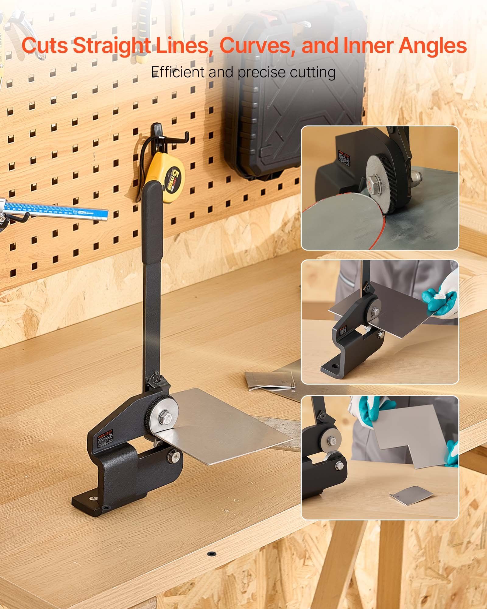 Sheet Metal Shear, Throatless Rotary Hand Shear, 16 Gauge Mild Steel Sheet Cutter with 1.5 mm Capacity, with V952-TSJBJWHYDCGCAV0PR001V0