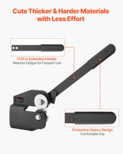 Sheet Metal Shear, Throatless Rotary Hand Shear, 16 Gauge Mild Steel Sheet Cutter with 1.5 mm Capacity, with V952-TSJBJWHYDCGCAV0PR001V0