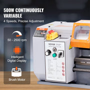 Metal Lathe Machine, 200 mm x 350 mm, Precision Benchtop Power Metal Lathe, 50-2500 RPM Continuously Variable V952-TSJSCCYSDJ200ZM3GV3