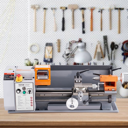 Metal Lathe Machine, 200 mm x 350 mm, Precision Benchtop Power Metal Lathe, 50-2500 RPM Continuously Variable V952-TSJSCCYSDJ200ZM3GV3