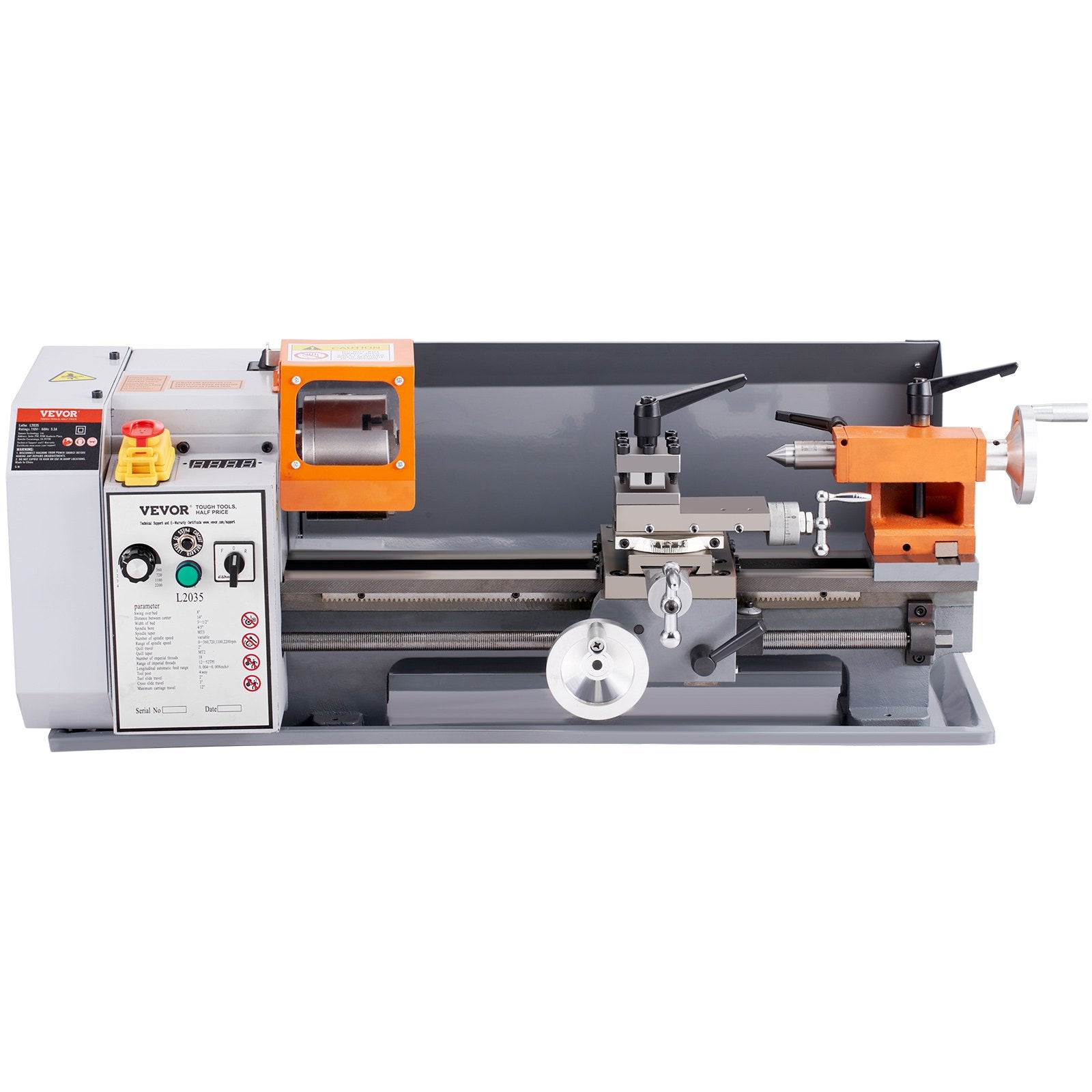 Metal Lathe Machine, 200 mm x 350 mm, Precision Benchtop Power Metal Lathe, 50-2500 RPM Continuously Variable V952-TSJSCCYSDJ200ZM3GV3