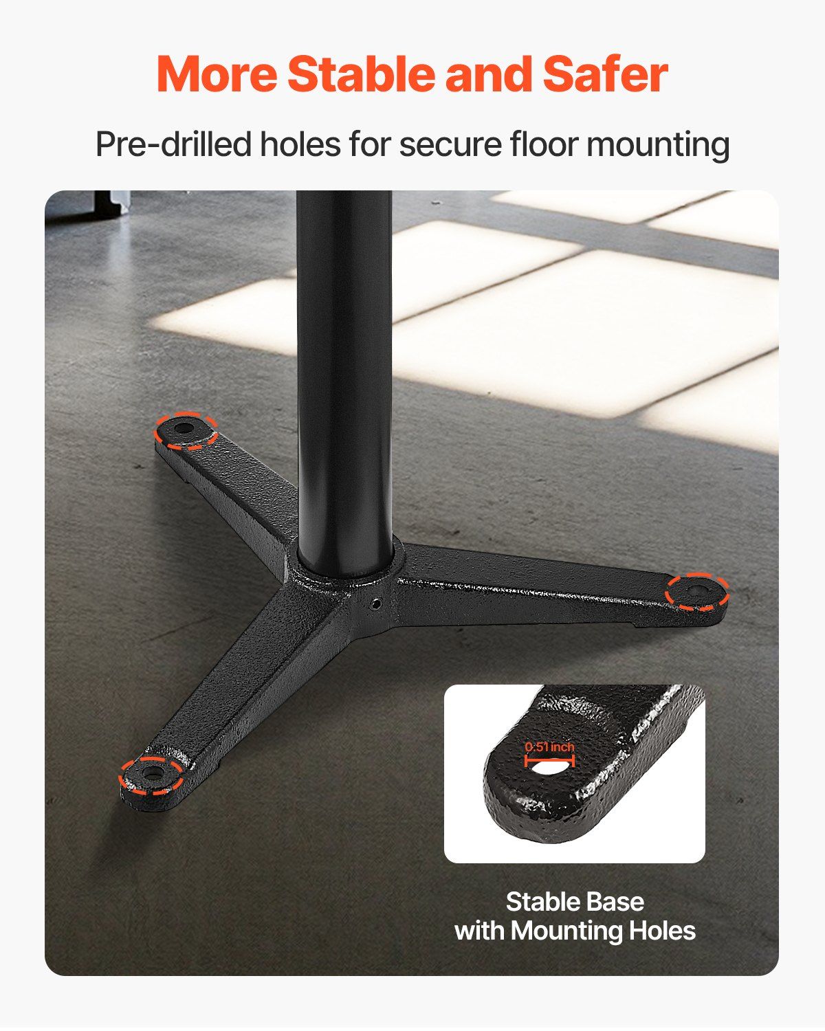 Bench Grinder Stand, Bench Grinder Vise Floor Pedestal with 31.5 x 25.4 cm Mounting Plate, Height-Adjustable V952-TSMCDZYZXZTGXLTSR001V0