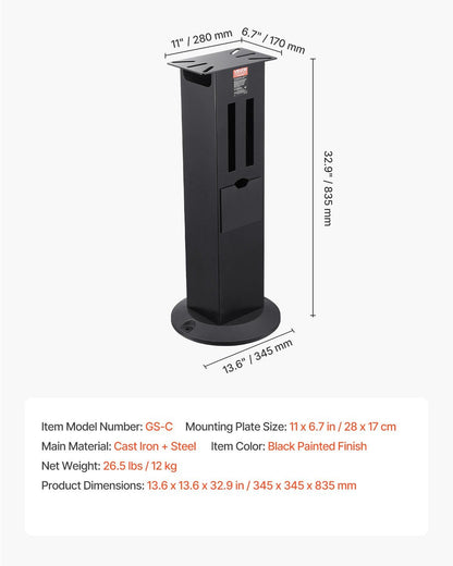 Bench Grinder Stand, Heavy-Duty Grinder and Vise Floor Pedestal with 28 x 17 cm Mounting Plate, Grinding V952-TSMCDZZFTZTGH7OS5001V0