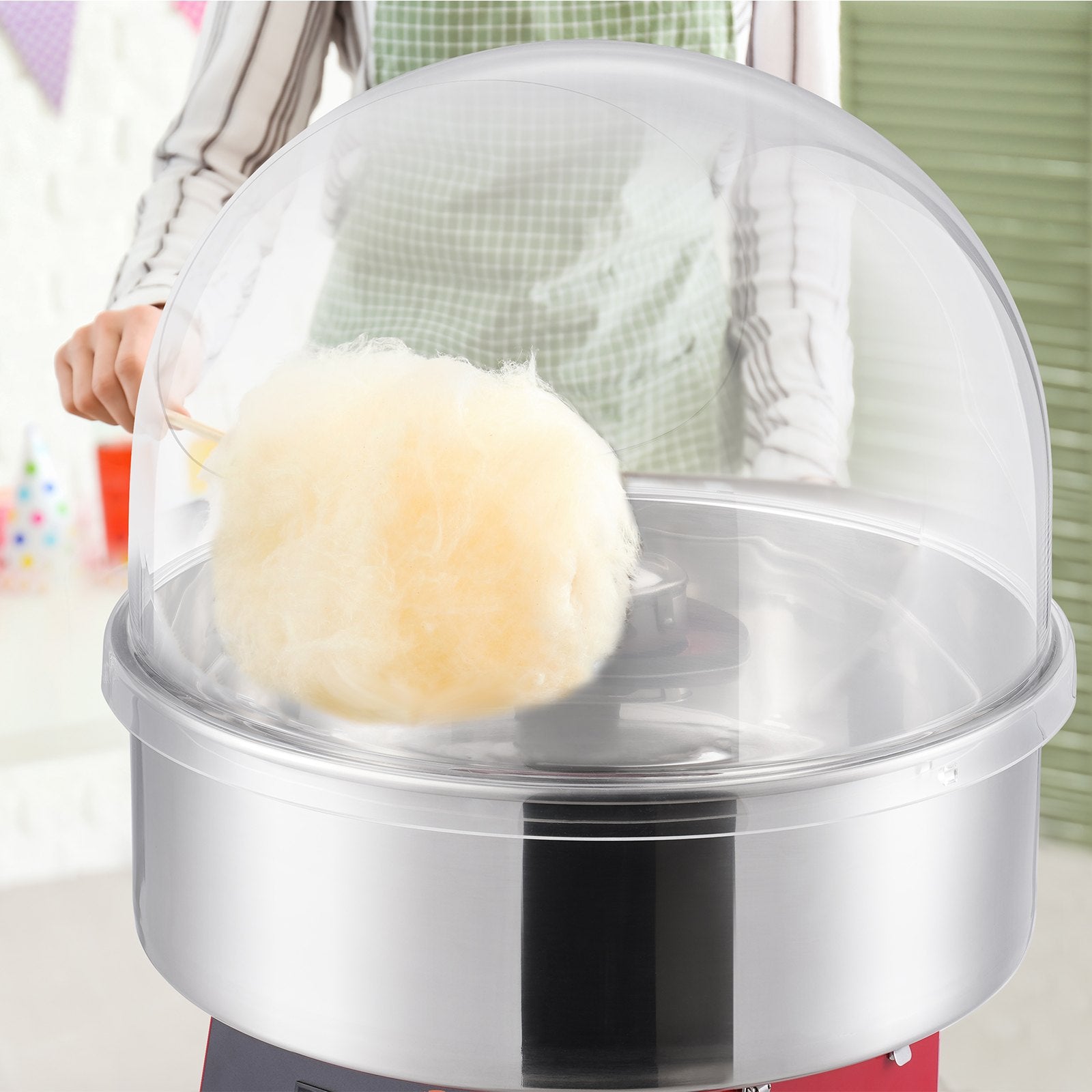 Electric Cotton Candy Machine, 1000W Candy Floss Maker, Commercial Cotton Candy Machine with Cover, Stainless V952-TSMHTJHSHGXMQ4DUBV3