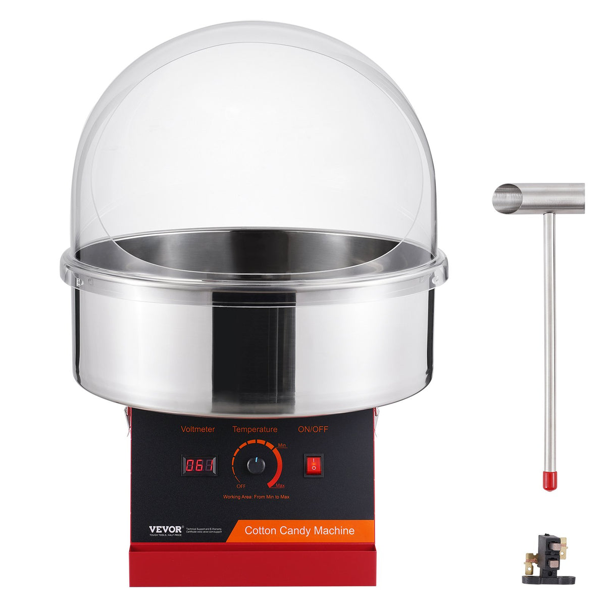 Electric Cotton Candy Machine, 1000W Candy Floss Maker, Commercial Cotton Candy Machine with Cover, Stainless V952-TSMHTJHSHGXMQ4DUBV3