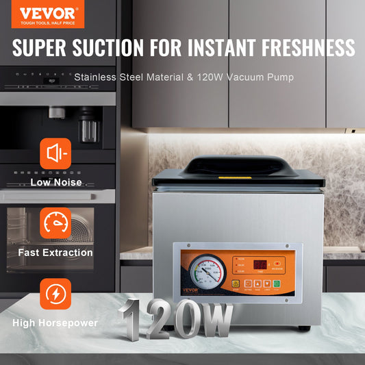 Chamber Vacuum Sealer, 260W Sealing Power, Vacuum Packing Machine for Wet Foods, Meats, Marinades and More, V952-TSQSZKFKJTSYFHFEBV3