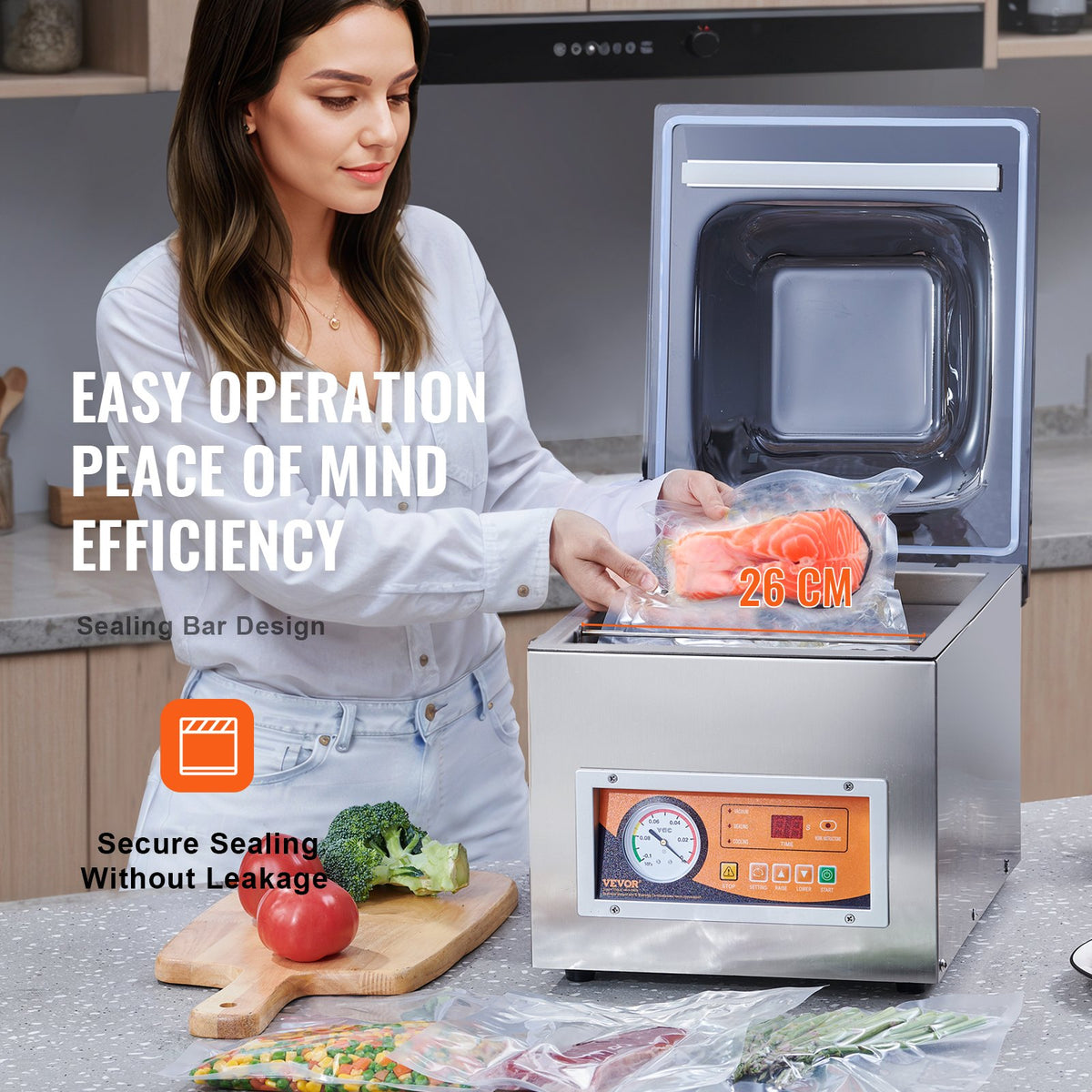 Chamber Vacuum Sealer, 260W Sealing Power, Vacuum Packing Machine for Wet Foods, Meats, Marinades and More, V952-TSQSZKFKJTSYFHFEBV3