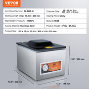 Chamber Vacuum Sealer, 260W Sealing Power, Vacuum Packing Machine for Wet Foods, Meats, Marinades and More, V952-TSQSZKFKJTSYFHFEBV3
