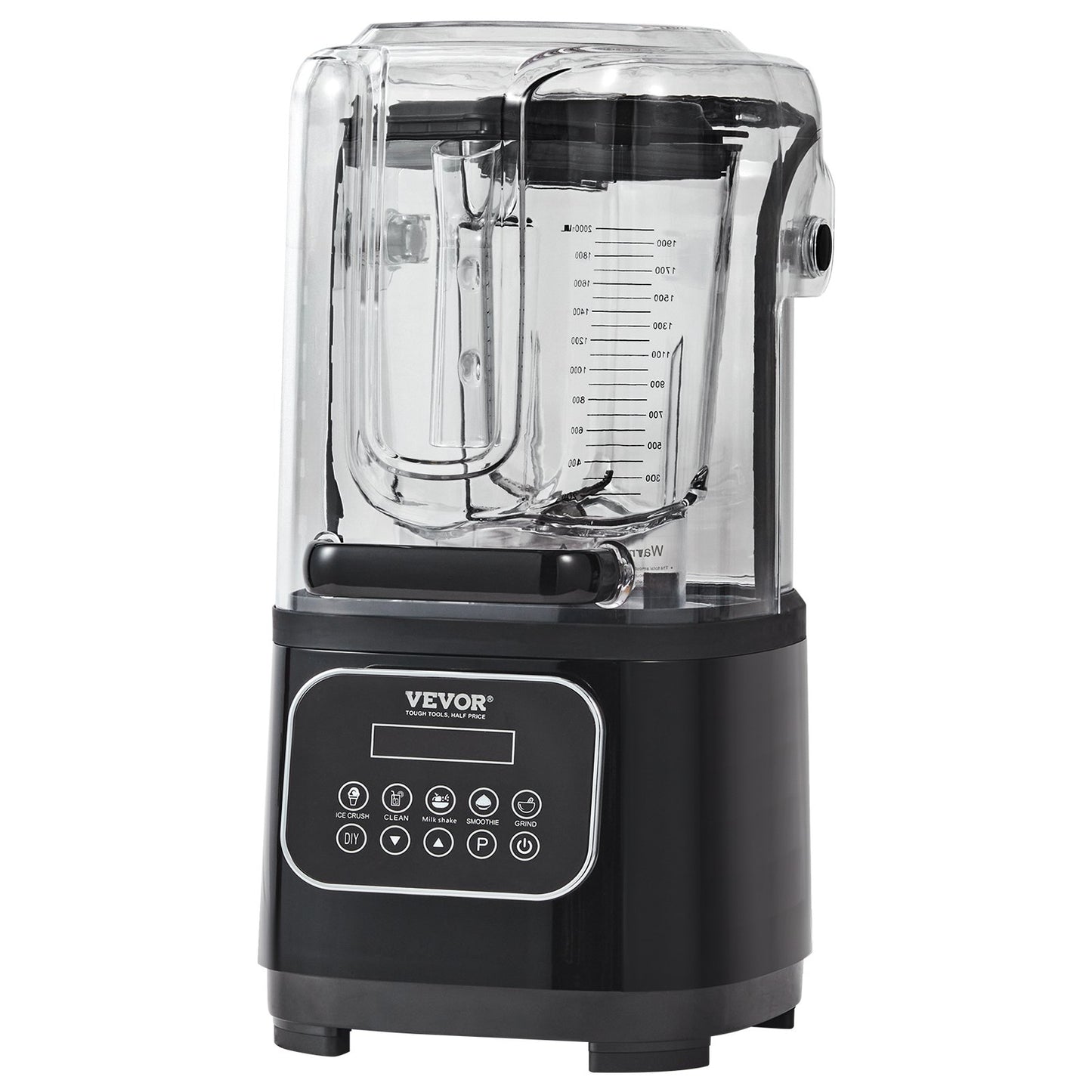 Professional Blender with Shield, Commercial Countertop Blenders, 2L Jar Blender Combo, Stainless Steel 9 V952-TSSBJ20L1600W4DTQV3
