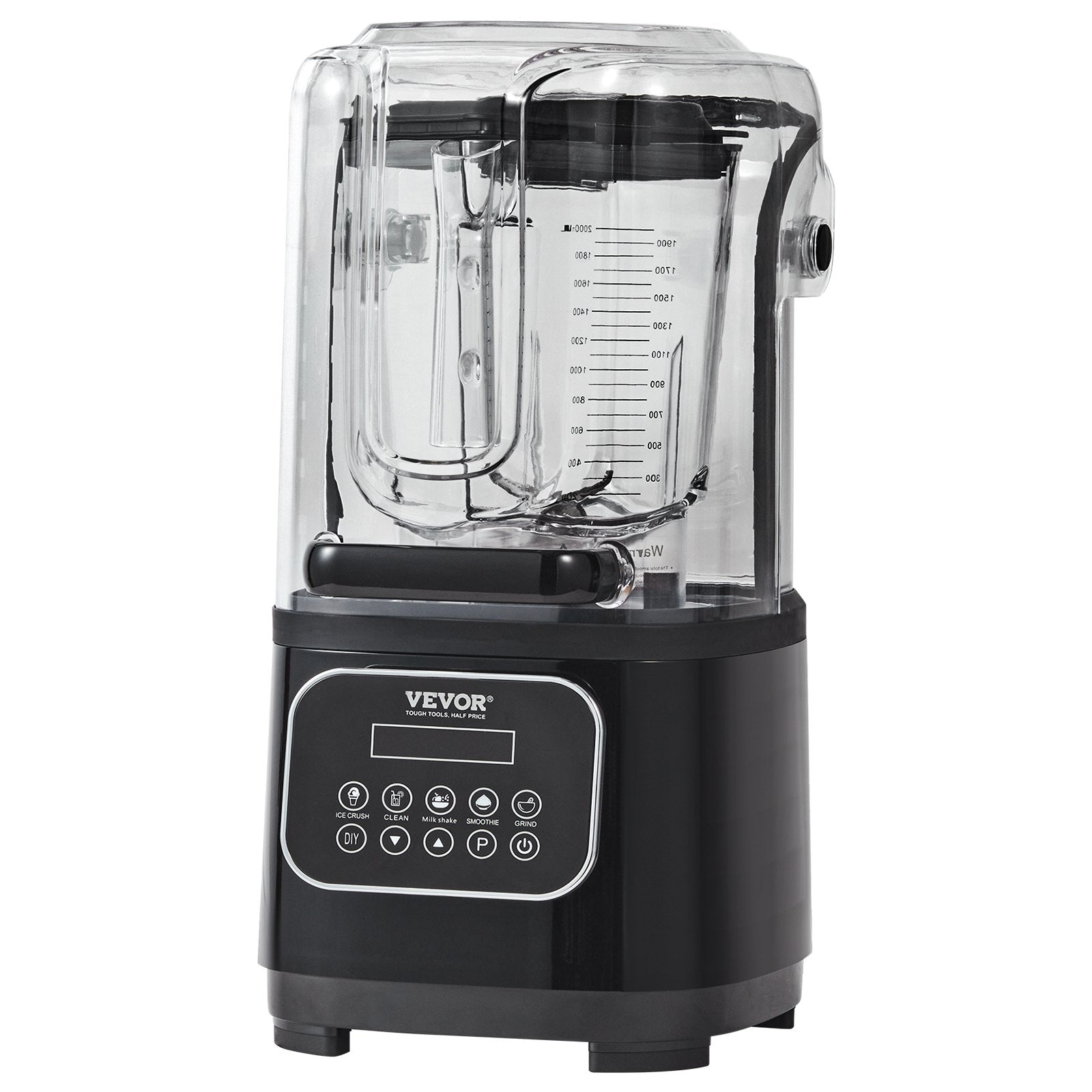 Professional Blender with Shield, Commercial Countertop Blenders, 2L Jar Blender Combo, Stainless Steel 9 V952-TSSBJ20L1600W4DTQV3