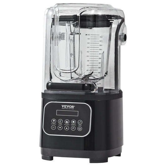 Professional Blender with Shield, Commercial Countertop Blenders, 2L Jar Blender Combo, Stainless Steel 9 V952-TSSBJ20L1600W4DTQV3