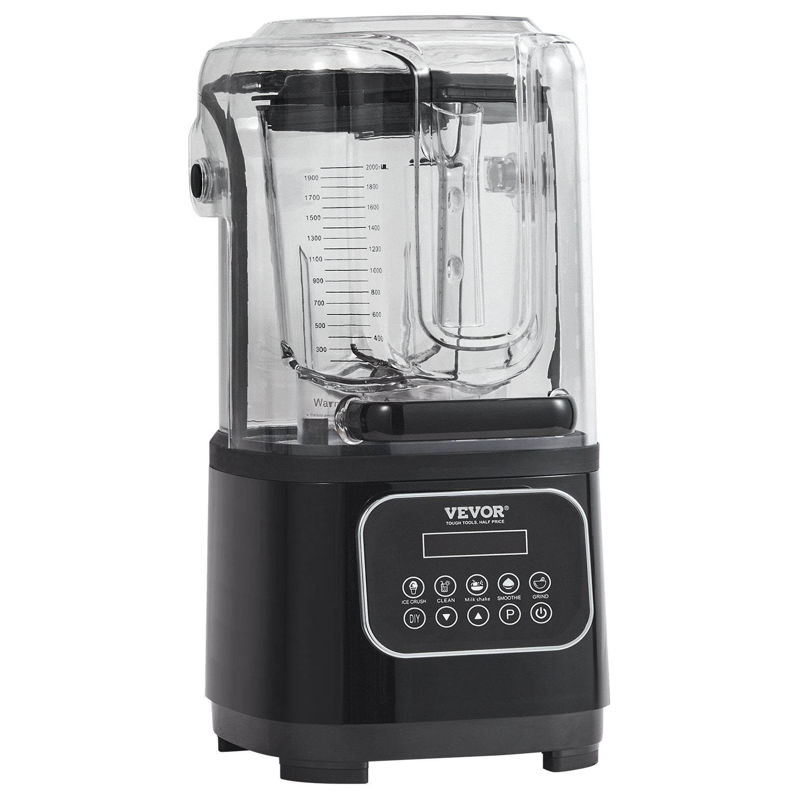 Professional Blender with Shield, Commercial Countertop Blenders, 2L Jar Blender Combo, Stainless Steel 9 V952-TSSBJ20L1600W4DTQV3