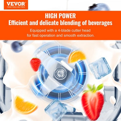 Professional Blender with Shield, Commercial Countertop Blenders, 2L Jar Blender Combo, Stainless Steel 9 V952-TSSBJ20L1600WCAX2V3
