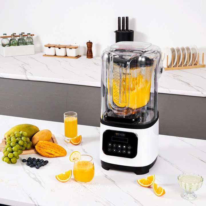 Professional Blender with Shield, Commercial Countertop Blenders, 2L Jar Blender Combo, Stainless Steel 9 V952-TSSBJ20L1600WCAX2V3