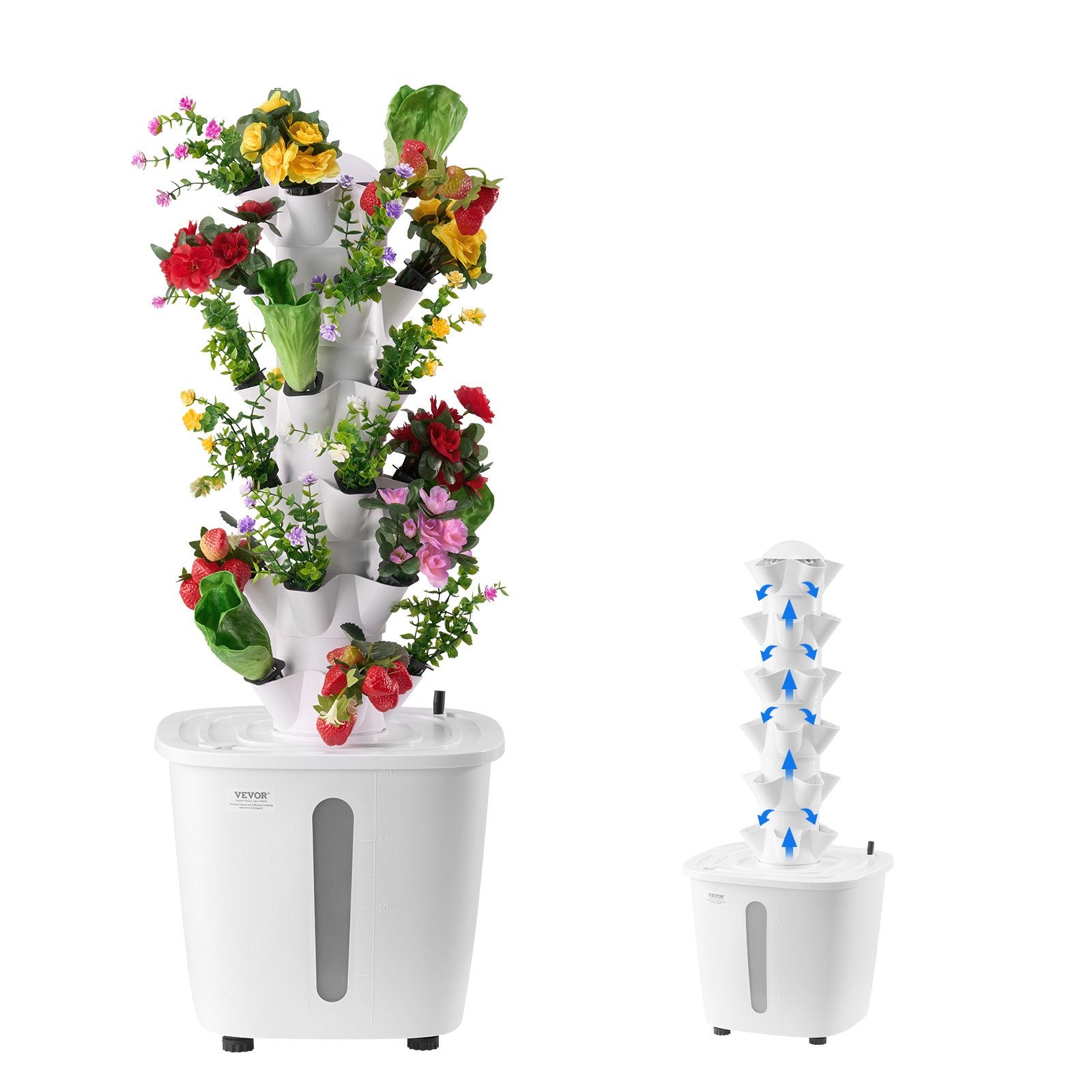 Hydroponic Growing System, 30 Pods Vertical 6 Tiers Hydroponic Tower, Home Hydronic Garden with Water Pump & V952-TSSPZZXT20LW7KX24V3