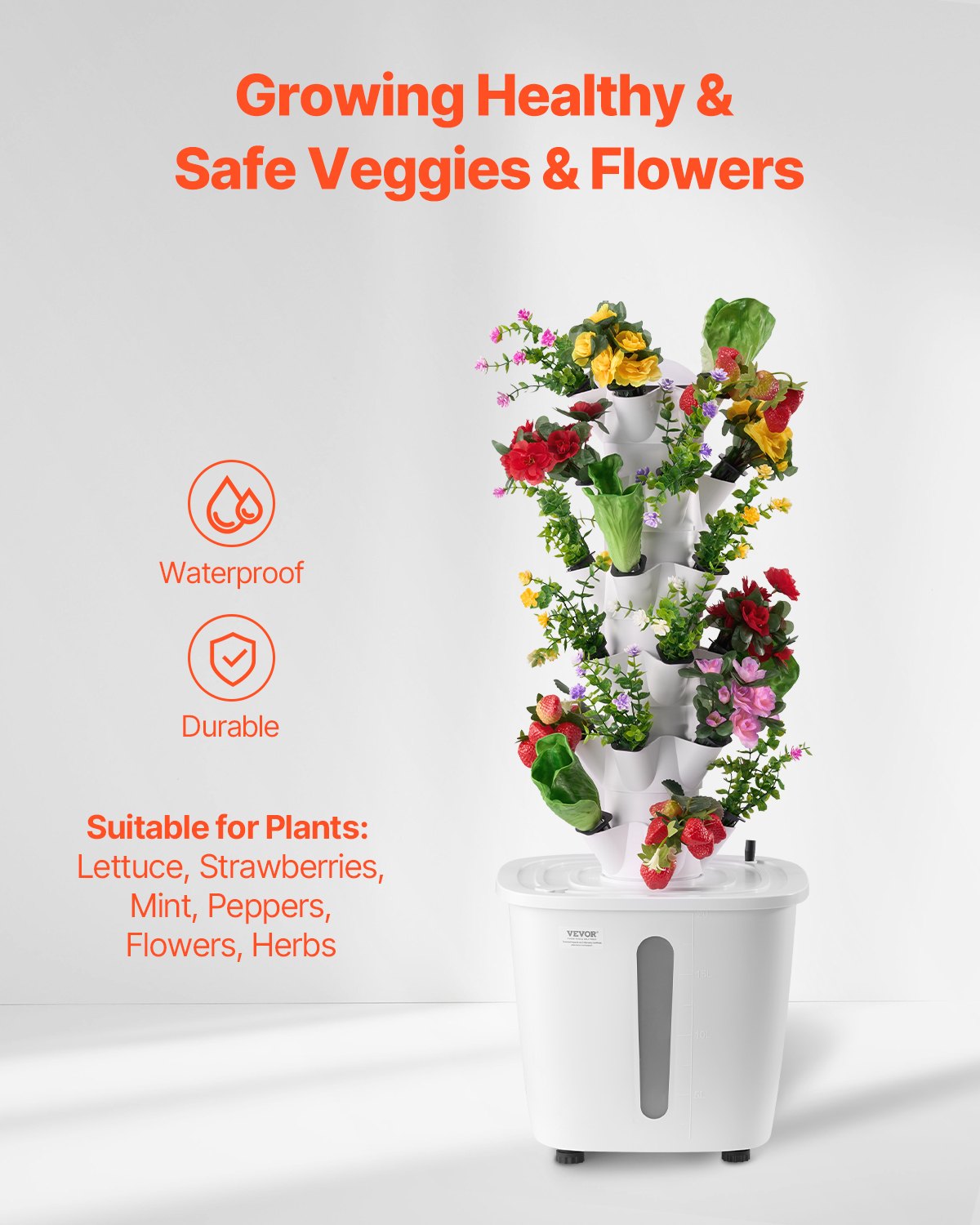 Hydroponic Growing System, 30 Pods Vertical 6 Tiers Hydroponic Tower, Home Hydronic Garden with Water Pump & V952-TSSPZZXT20LW7KX24V3