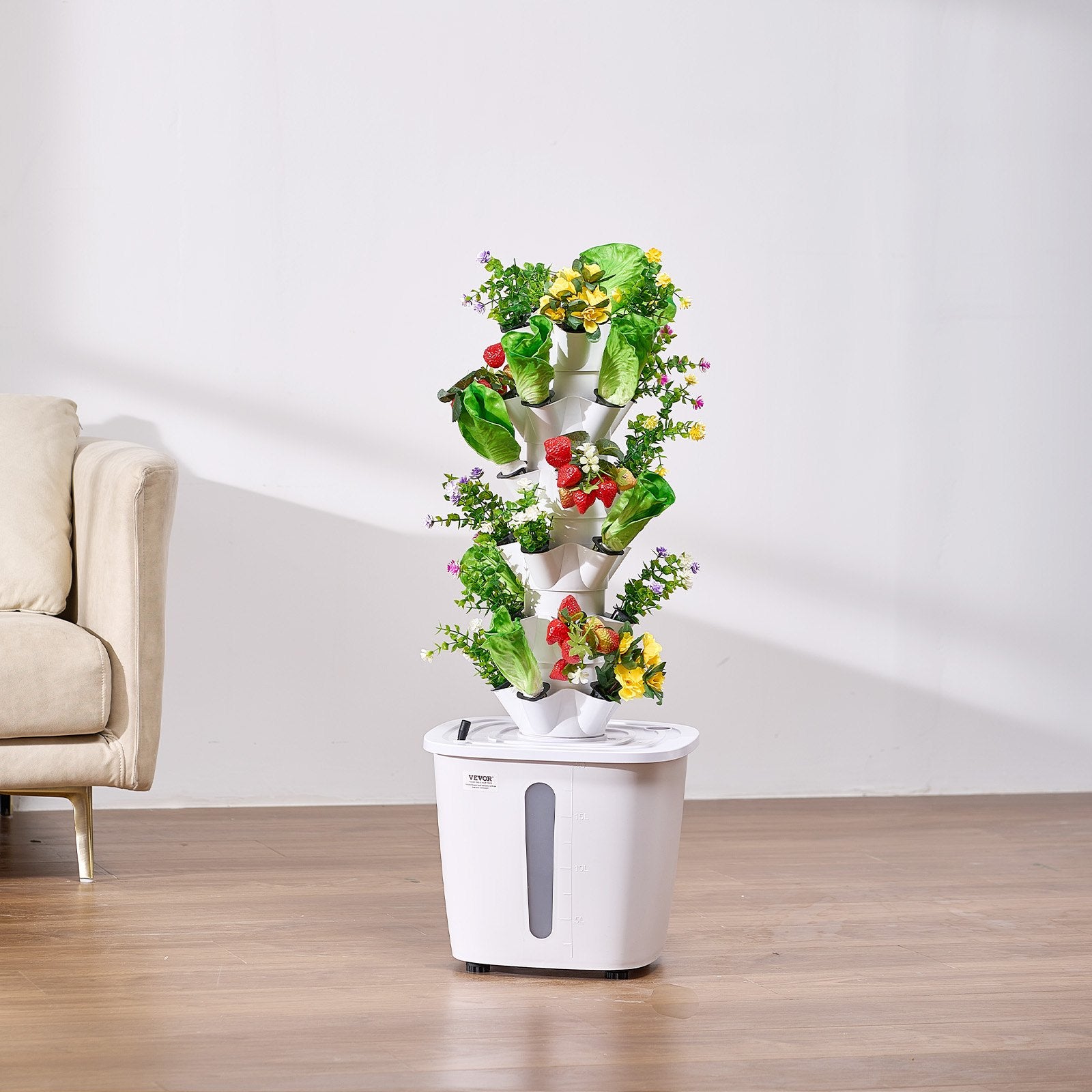 Hydroponic Growing System, 30 Pods Vertical 6 Tiers Hydroponic Tower, Home Hydronic Garden with Water Pump & V952-TSSPZZXT20LW7KX24V3