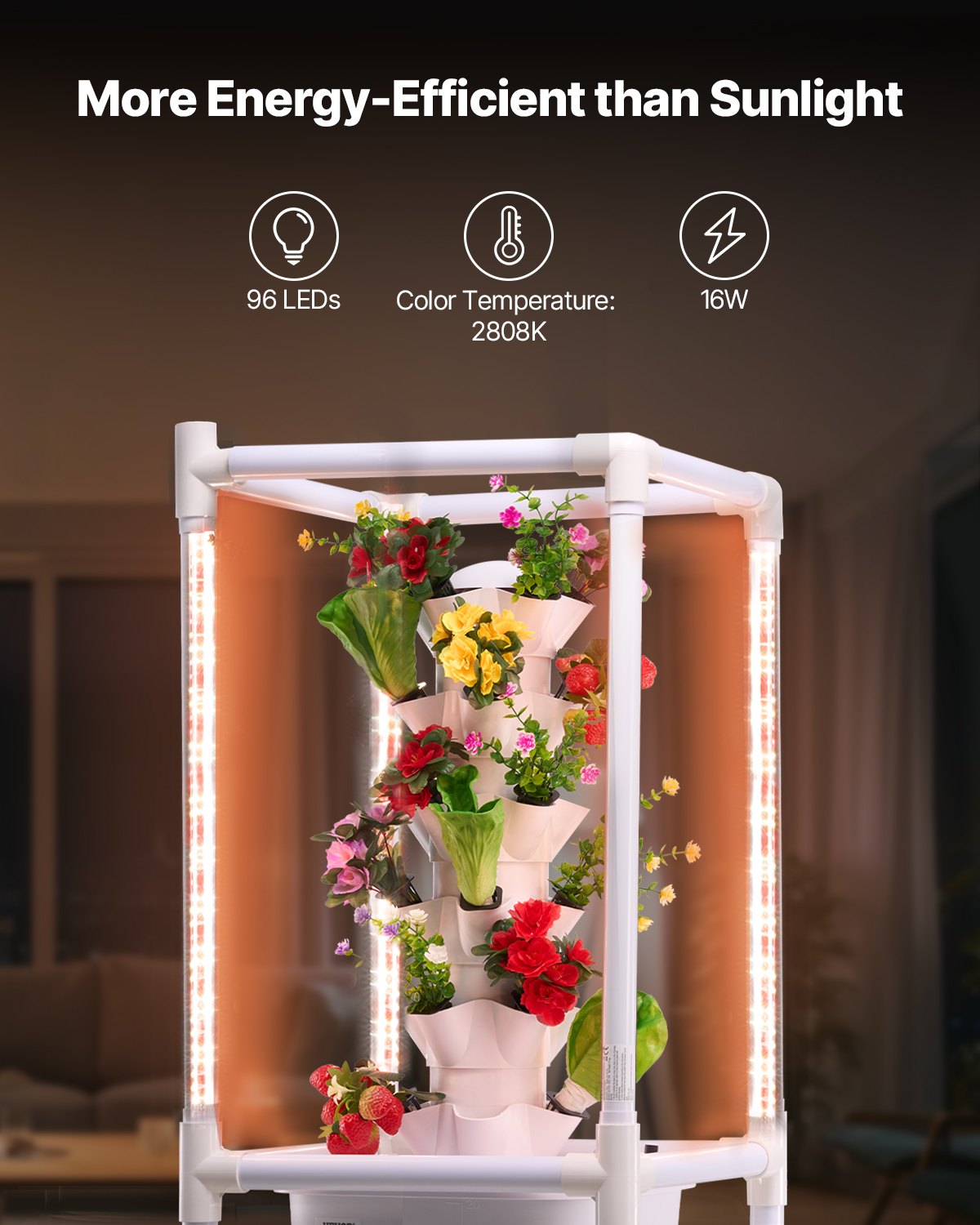 Hydroponic Growing System with Grow Light 30 Pods Hydroponic Tower Garden V952-TSSPZZXTDSZDF7SZEV3