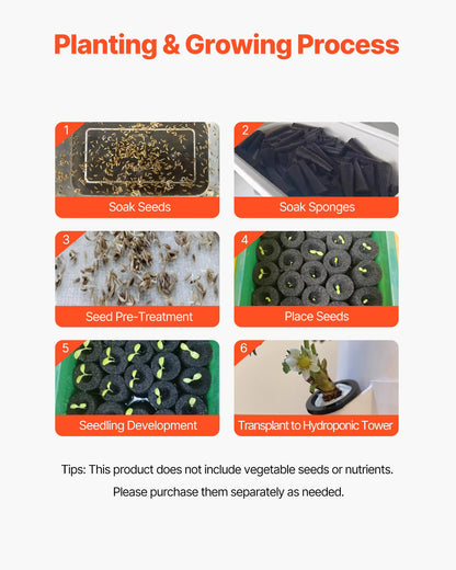 Hydroponic Growing System with Grow Light 30 Pods Hydroponic Tower Garden V952-TSSPZZXTDSZDF7SZEV3