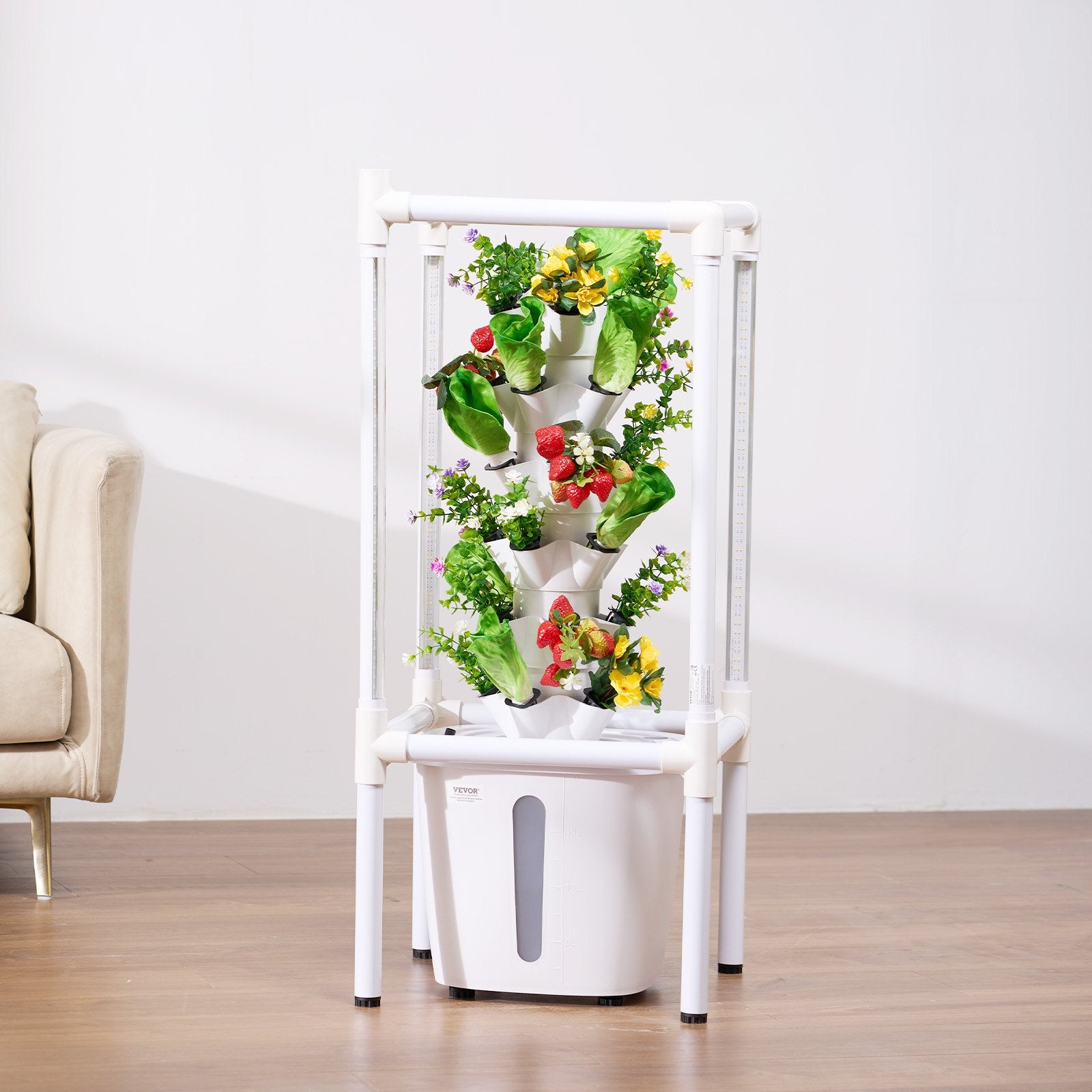 Hydroponic Growing System with Grow Light 30 Pods Hydroponic Tower Garden V952-TSSPZZXTDSZDF7SZEV3