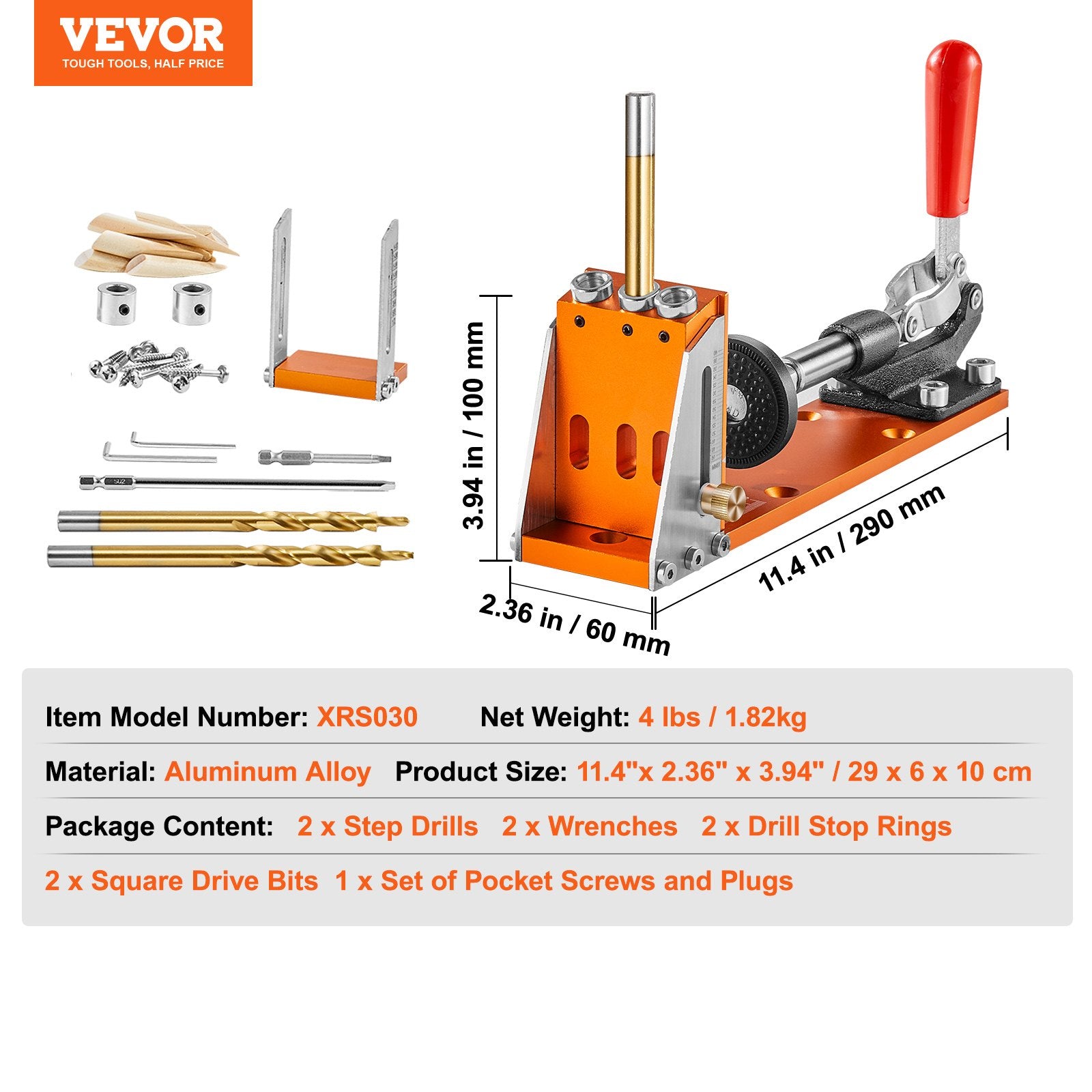 30 Pcs Pocket Hole Jig Kit, Adjustable & Easy to Use Pocket Hole Jig System with Step Drills, Wrenches, Drill V952-TSXKKJDPNHQ1N0B2PV0