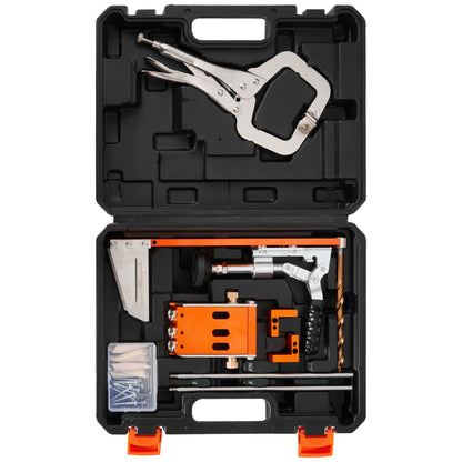 Pocket Hole Jig Kit, 12.7 to 38.1 mm Adjustable, Jig Pocket Hole System with Toolcase, C-Clamp, Step Drill, V952-TSXKKJJSTZS0VCOTF001V0