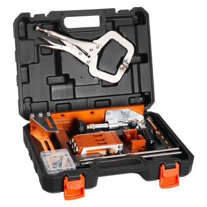 Pocket Hole Jig Kit, 12.7 to 38.1 mm Adjustable, Jig Pocket Hole System with Toolcase, C-Clamp, Step Drill, V952-TSXKKJJSTZS0VCOTF001V0