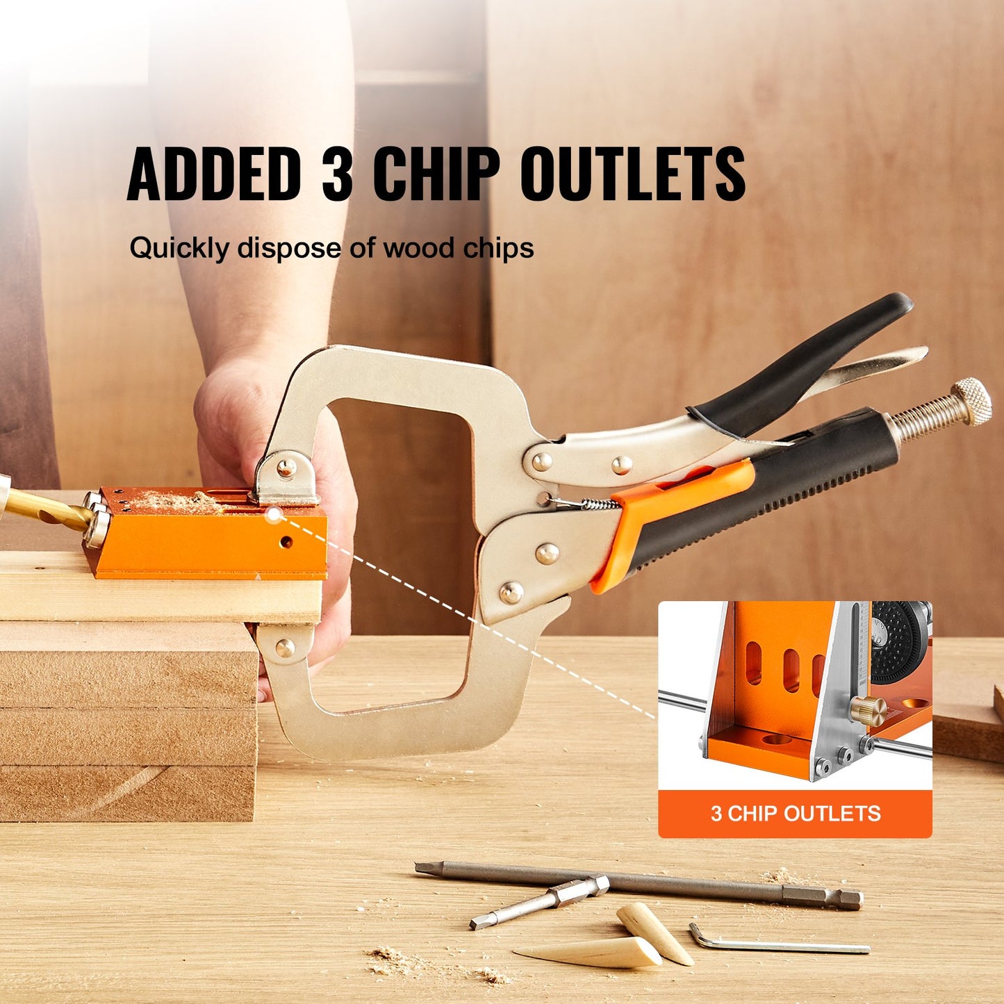Pocket Hole Jig Kit, 34 Pcs Pocket Hole Jig System with C-clamp, Fixture, Step Drills, Wrenches, Drill Stop V952-TSXKKJPGDGJJQ2BJPV0