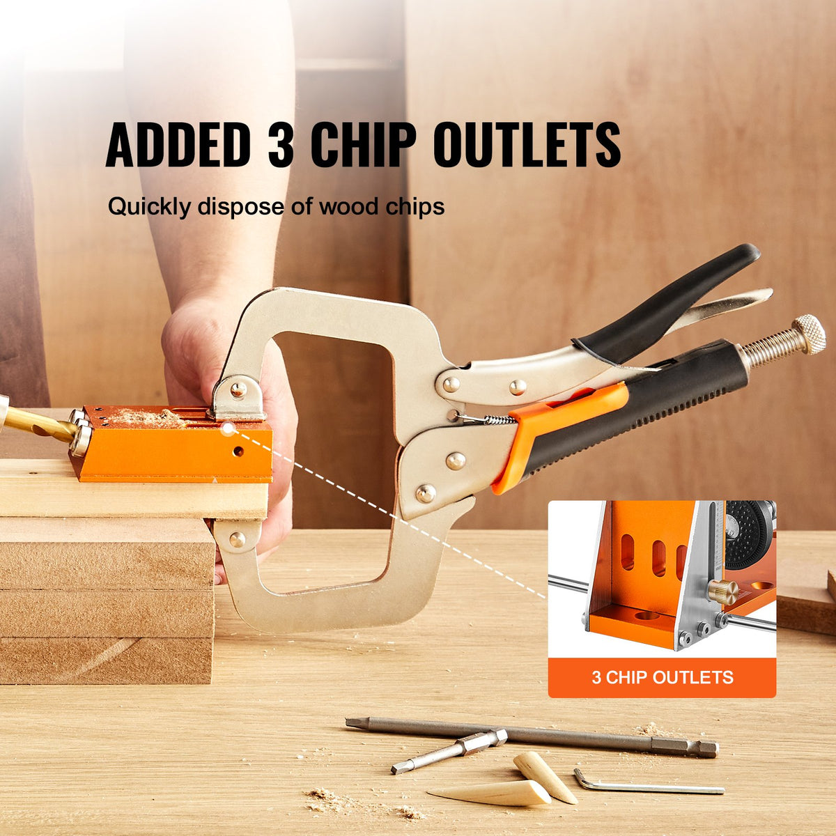 Pocket Hole Jig Kit, 34 Pcs Pocket Hole Jig System with C-clamp, Fixture, Step Drills, Wrenches, Drill Stop V952-TSXKKJPGDGJJQ2BJPV0