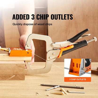 Pocket Hole Jig Kit, 34 Pcs Pocket Hole Jig System with C-clamp, Fixture, Step Drills, Wrenches, Drill Stop V952-TSXKKJPGDGJJQ2BJPV0