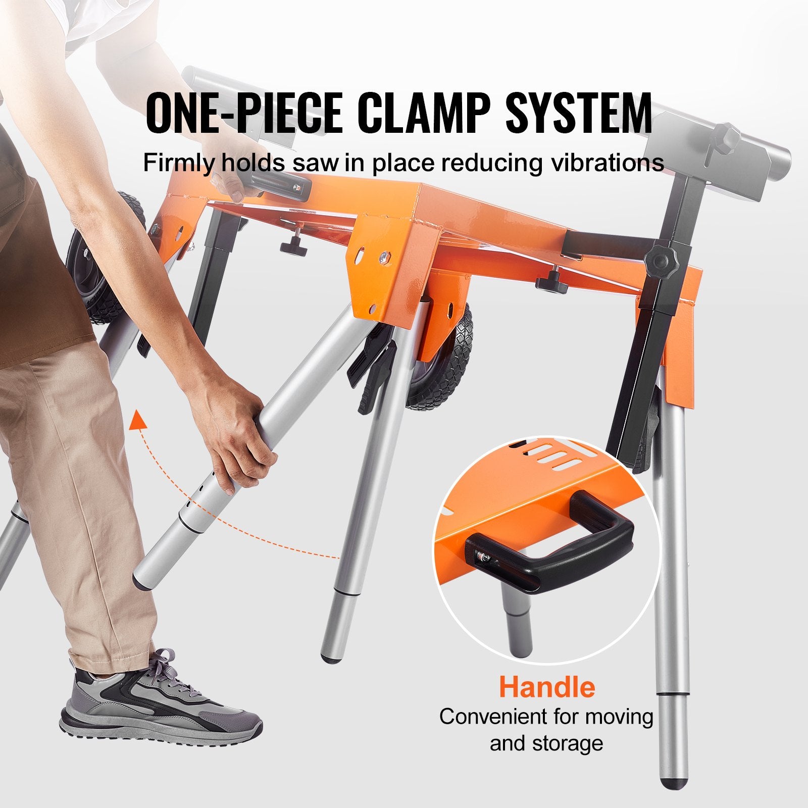 Miter Saw Stand with Tabletop and Wheels 330lbs Load Capacity Adjustable V952-TSXQJZJ5060IEB045V0