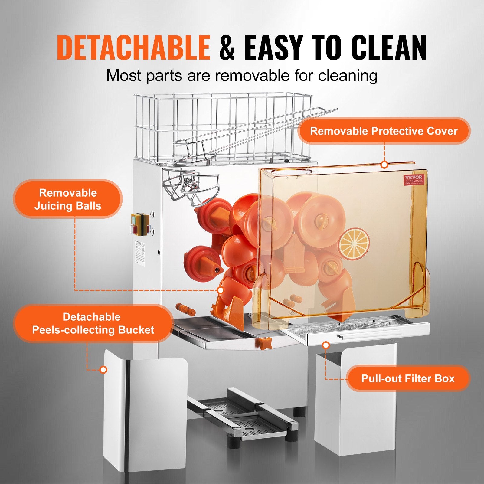 Commercial Orange Juicer Machine, 120W Automatic Juice Extractor, Stainless Steel Orange Squeezer for 20 V952-TSZDJLCZJBZDVGFHDV3