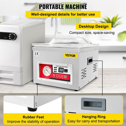 Chamber Vacuum Sealer Vacuum Packaging Machine 6.5 cbm/h Pump Rate 220V V952-TSZK6CBMH220VCECMV3
