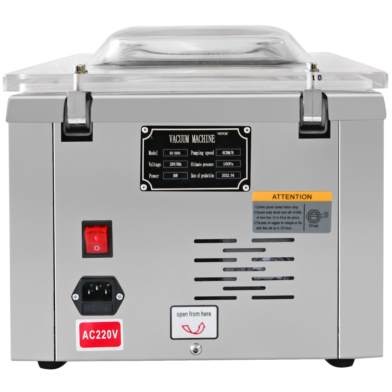 Chamber Vacuum Sealer Vacuum Packaging Machine 6.5 cbm/h Pump Rate 220V V952-TSZK6CBMH220VCECMV3