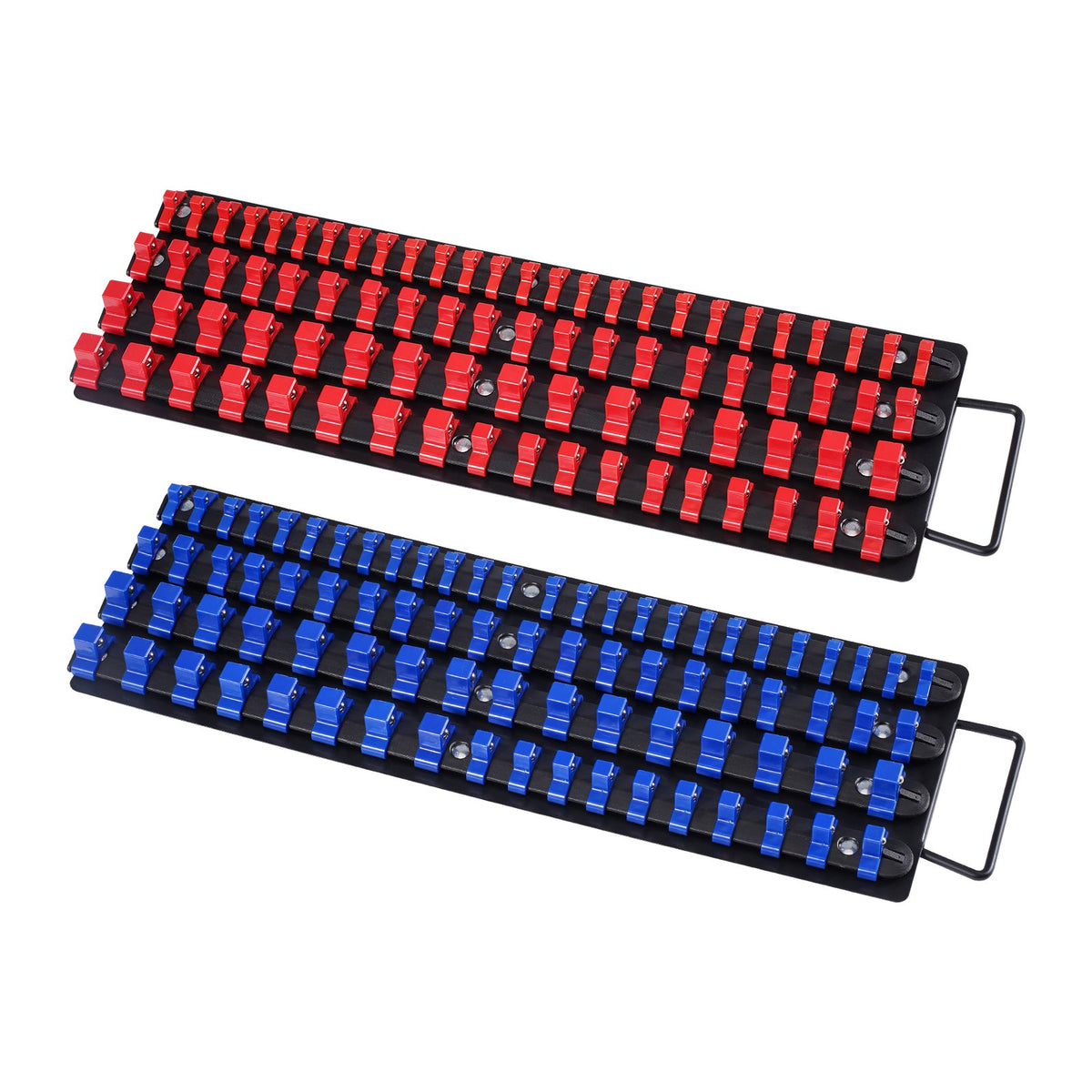 Portable Socket Organizer Tray, 2PCS Metric & SAE Socket Organizer Set Hold up to 160 Sockets, 1/4", 3/8" and V952-TTJBXSHL2JTG18ONMV0