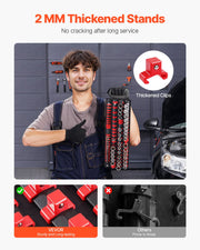 Portable Socket Organizer Tray, 2PCS Metric & SAE Socket Organizer Set Hold up to 160 Sockets, 1/4", 3/8" and V952-TTJBXSHL2JTG18ONMV0