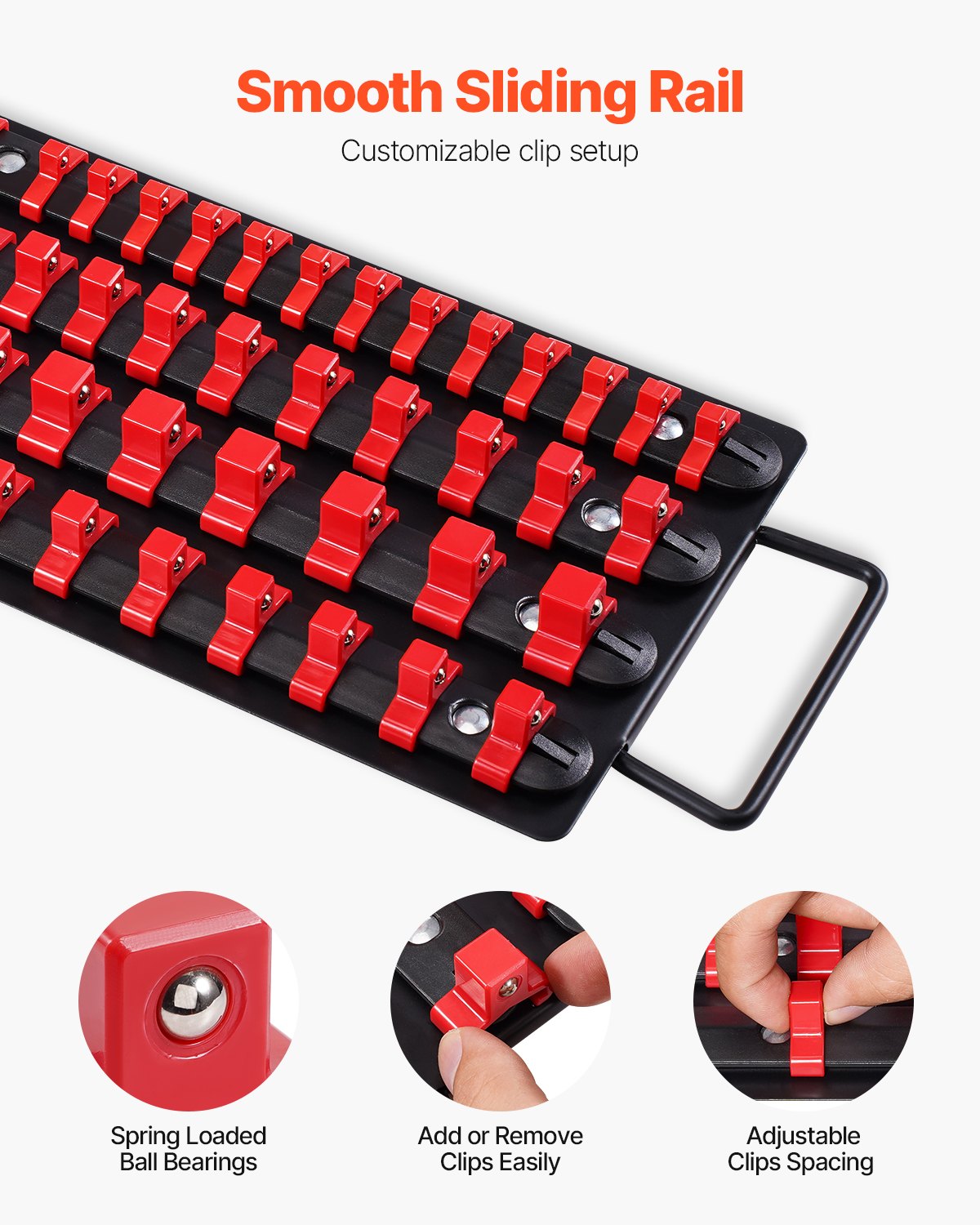 Portable Socket Organizer Tray, 2PCS Metric & SAE Socket Organizer Set Hold up to 160 Sockets, 1/4", 3/8" and V952-TTJBXSHL2JTG18ONMV0