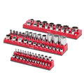 Magnetic Socket Organizer Set, 3PCS Magnetic Socket Holder, 1/4'', 3/8'' & 1/2'' SAE Socket Trays with Clear V952-TTJCXSH3JTCXWW22RV0