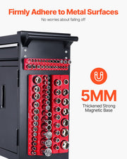 Magnetic Socket Organizer Set, 3PCS Magnetic Socket Holder, 1/4'', 3/8'' & 1/2'' SAE Socket Trays with Clear V952-TTJCXSH3JTCXWW22RV0