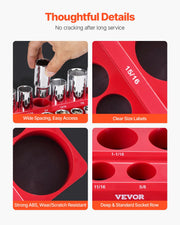 Magnetic Socket Organizer Set, 3PCS Magnetic Socket Holder, 1/4'', 3/8'' & 1/2'' SAE Socket Trays with Clear V952-TTJCXSH3JTCXWW22RV0